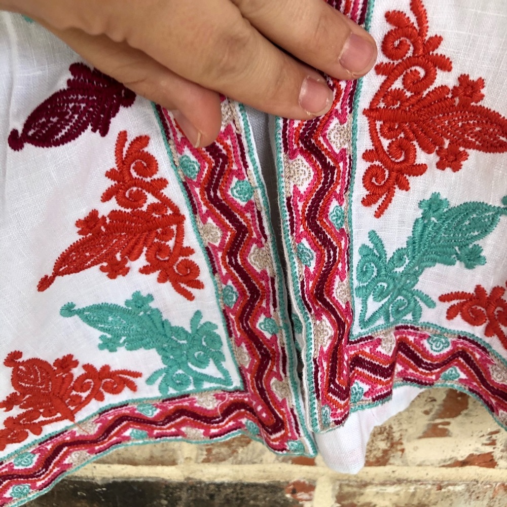 Johnny Was Embroidered Sleeveless Pocket Kimono L - Picture 9 of 16